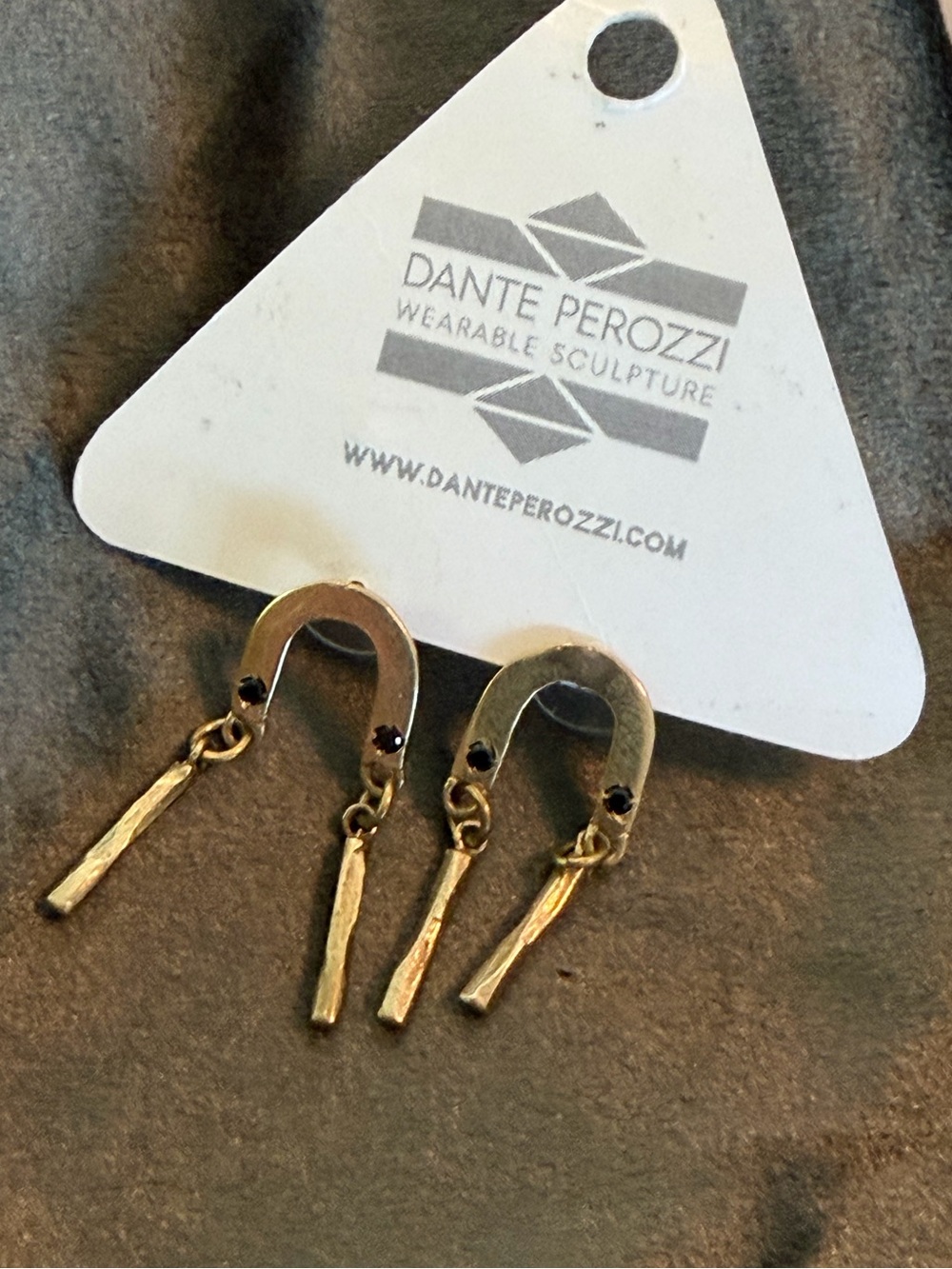 Dante Perozzi Gold Horseshoe Drop Earrings